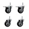 Service Caster 35 Inch Black Polyurethane Swivel 34 Inch Threaded Stem Caster Set 2 Total Lock Brakes SCC-TSTTL20S3514-PPUB-BLK-34212-2-S2 - alternate 1